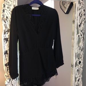 Kittenish Black Lace Romper